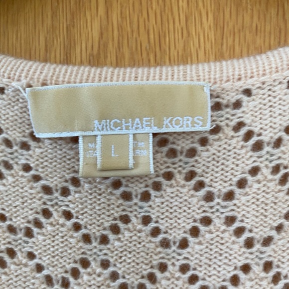 Michael Kors Cashmere Rhinestone Sweater Pink Peach L - Picture 4 of 5